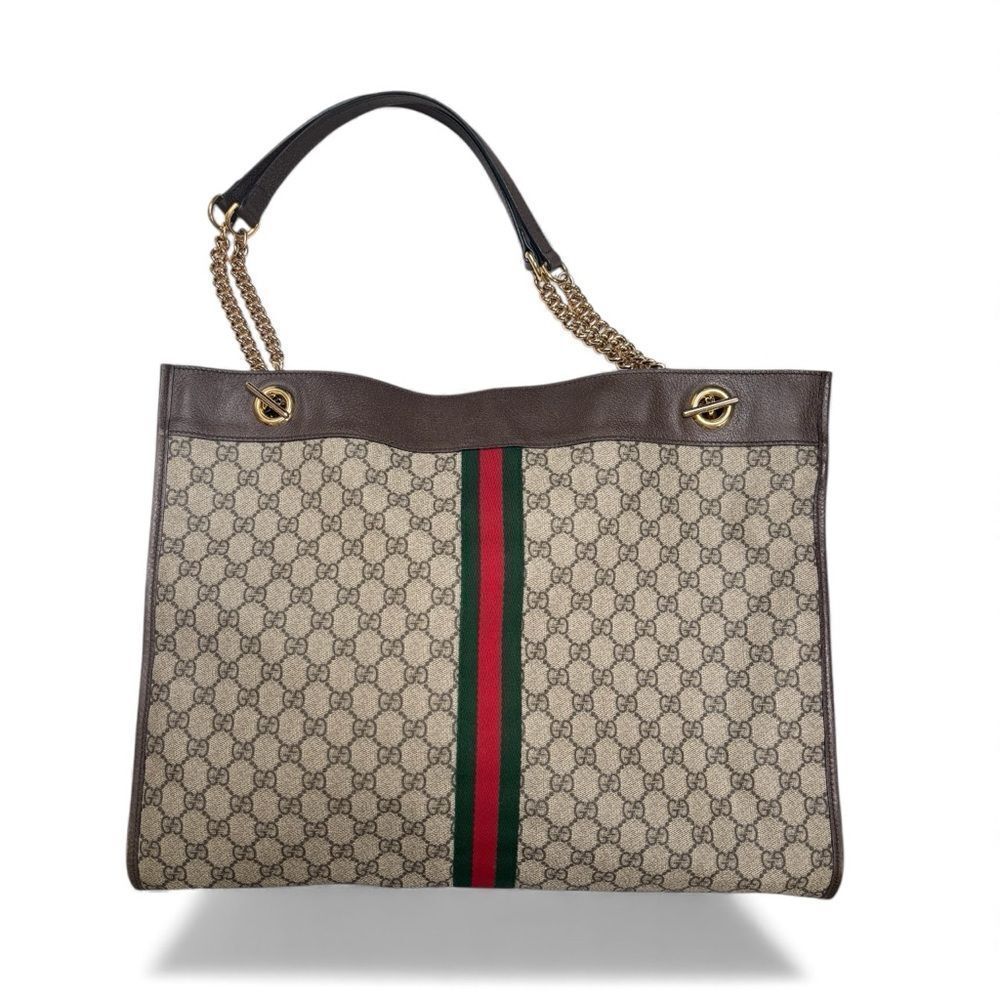 Gucci GG Supreme Monogram Large Rajah Chain Tote Beige - Picture 3 of 10